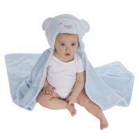 19C233: Baby Novelty Plush Bear Hooded Wrap
